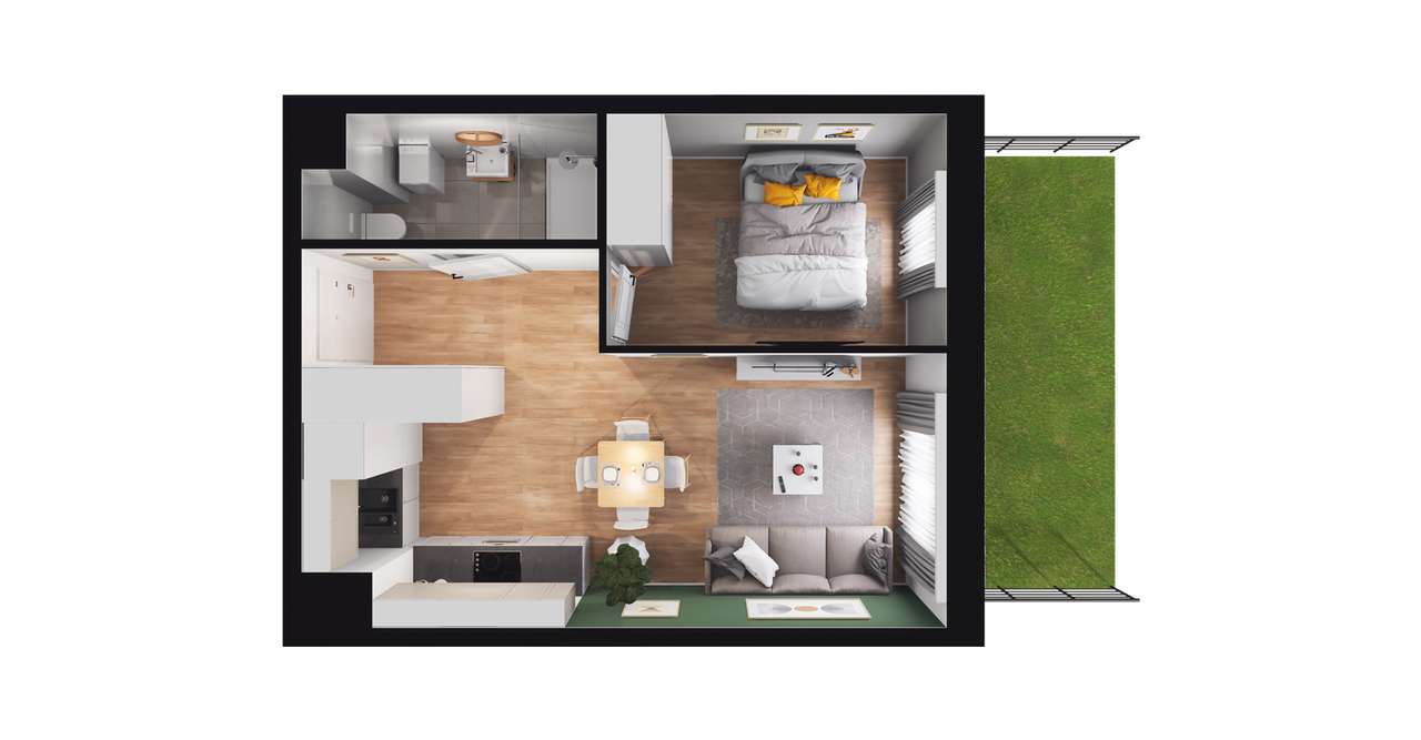 Nova Dworcowa | mieszkanie 2-pok. | D.0.108 - Pełny obrazek: 3/9