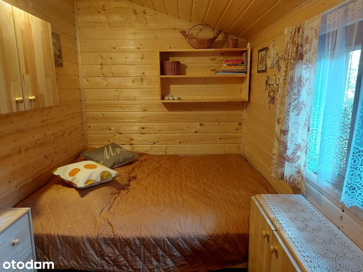 Działka z LINIĄ BRZEGOWĄ WJM nad jeziorem  ROŚ z domkiem letniskowym - Pełny obrazek: 4/8