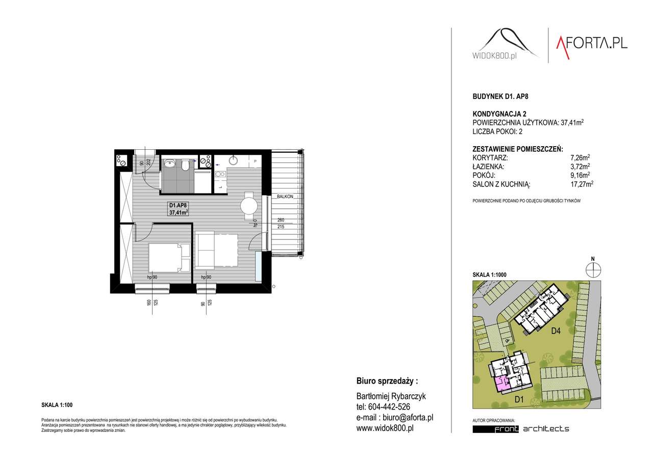 Widok800 | mieszkanie 2-pok. | D1.AP8 - Pełny obrazek: 2/5