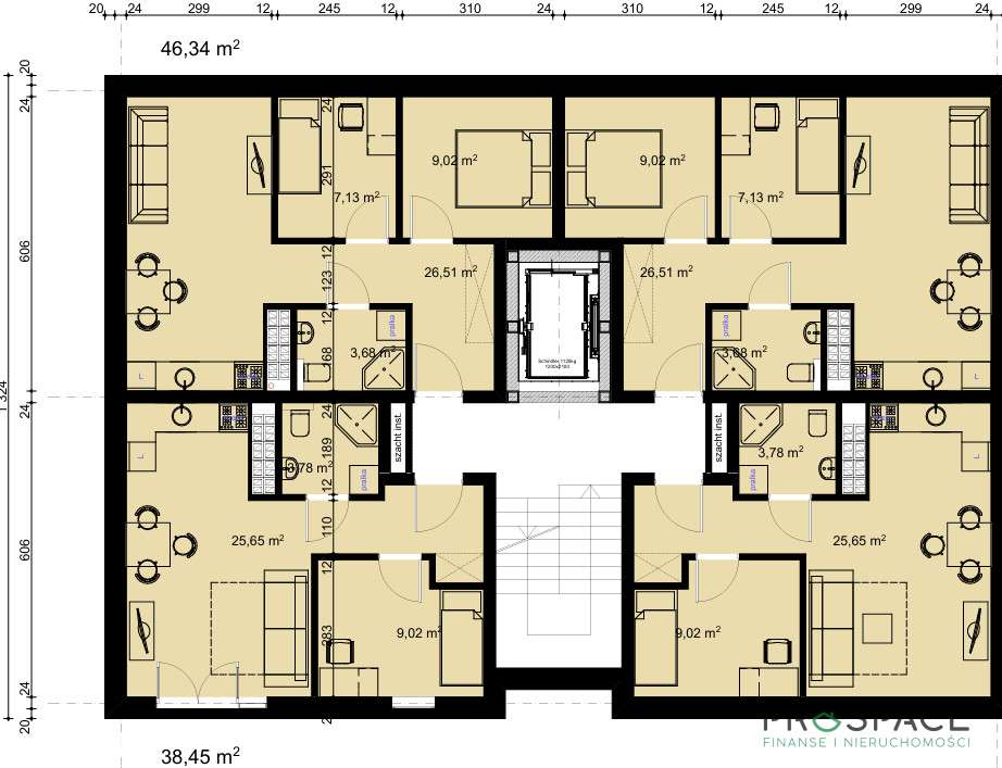 Nowe m2 w Żaganiu. 46m2 > 3 pokoje > odbiór 2026 ! - Pełny obrazek: 5/7