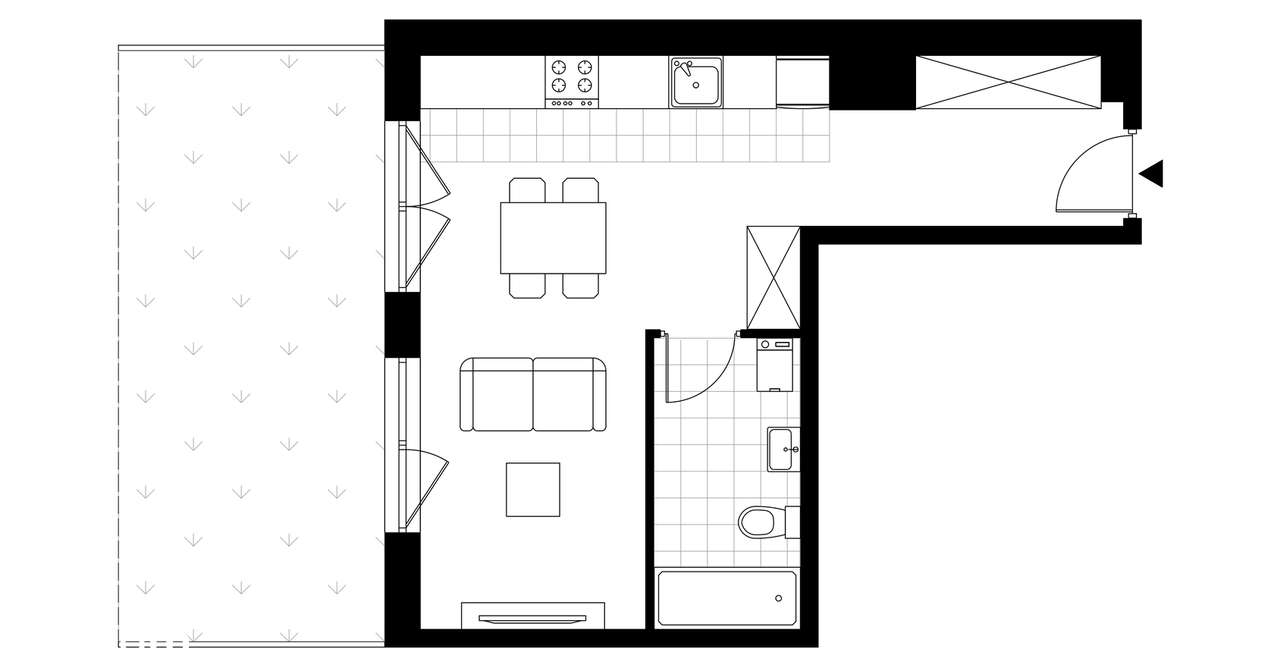 1-pokojowe mieszkanie 32m2 + ogródek Bezpośrednio - Pełny obrazek: 2/8