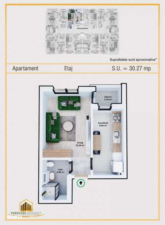 Garsoniera de vanzare in Chiajna, Rate la dezvoltator pe 3 ani.-16