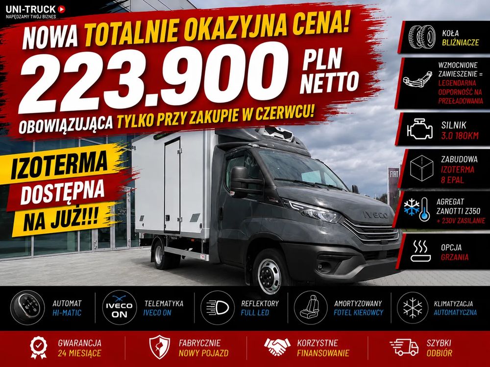 Iveco OD RĘKI,OD ZARAZ,IZOTERMA STWORZONA DO CIĘŻKIEJ PRACY!!! Izoterma 8 EPAL,automat,bliźniacze koło tylne,wzmocnione zawieszenie,
