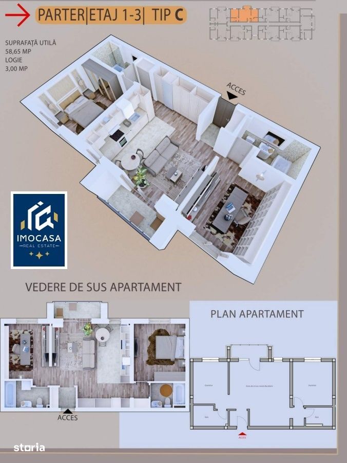 Imocasa propune Apartament 3 camere nou în cartier Gradiste Arad