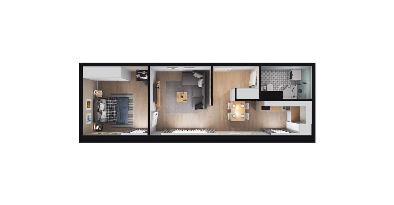 2-pokojowe mieszkanie 43m2 Bez Pośredników - Pełny obrazek: 2/8