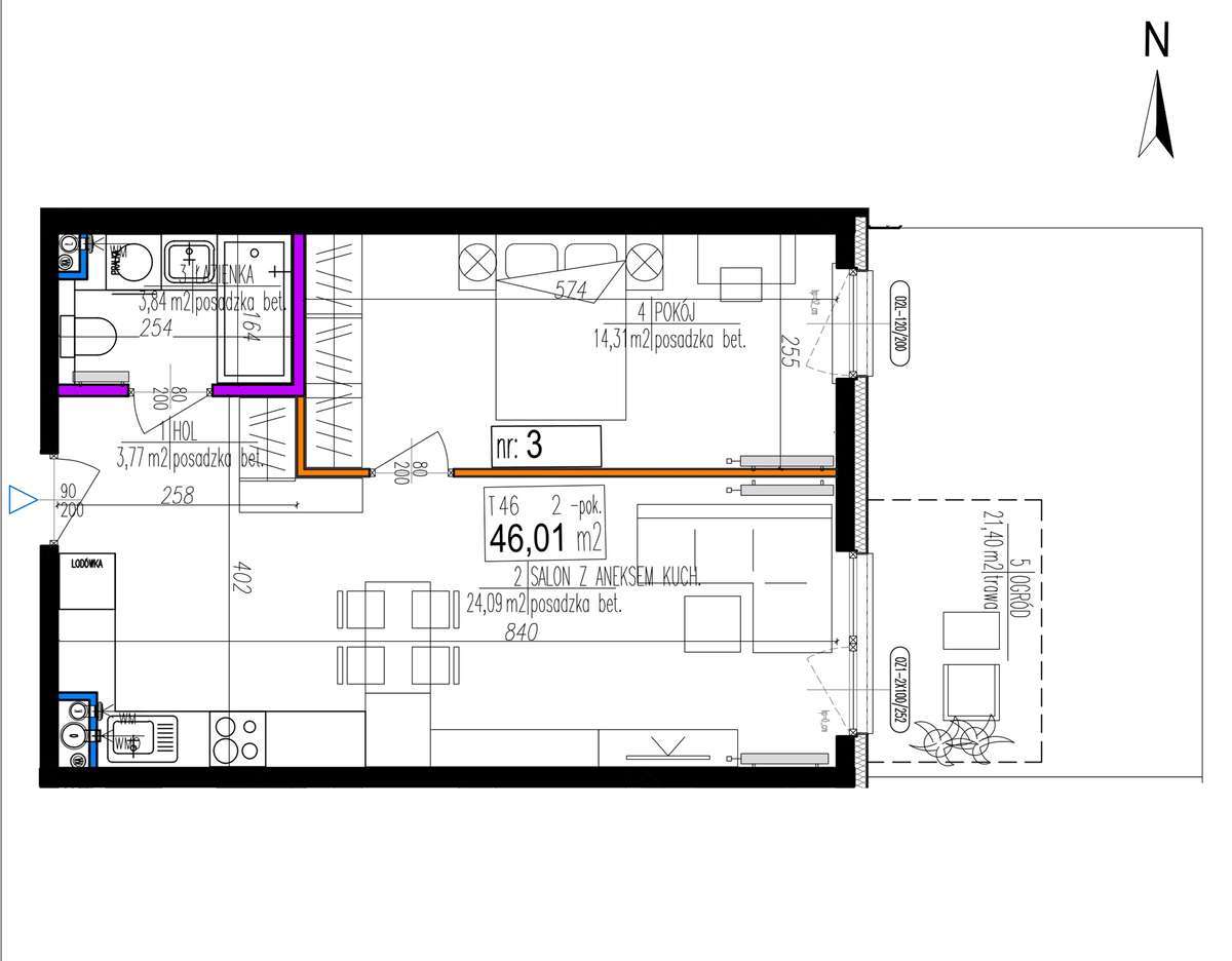46 m² KOMFORTU***OGRÓD 21 m²***TRAMWAJ POD DOMEM-5
