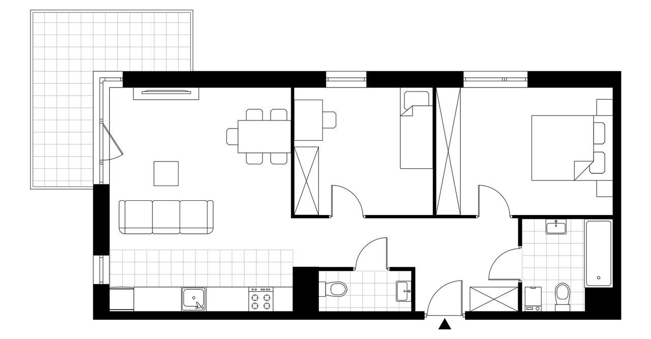 3-pokojowe mieszkanie 67m2 + balkon - Pełny obrazek: 3/8