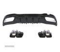 DIFUSOR PARA MERCEDES W206 AMG 21- LOOK C63 + PONTEIRAS DE ESCAPE QUADRADAS PRETAS - 2