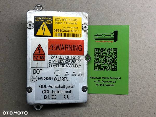 przetwornica xenon 24V DAF XF95 XF105 MAN TGX TGS TGM TGL VOLVO FM FH Mercedes Actros 5DV 008 765-00 - 1