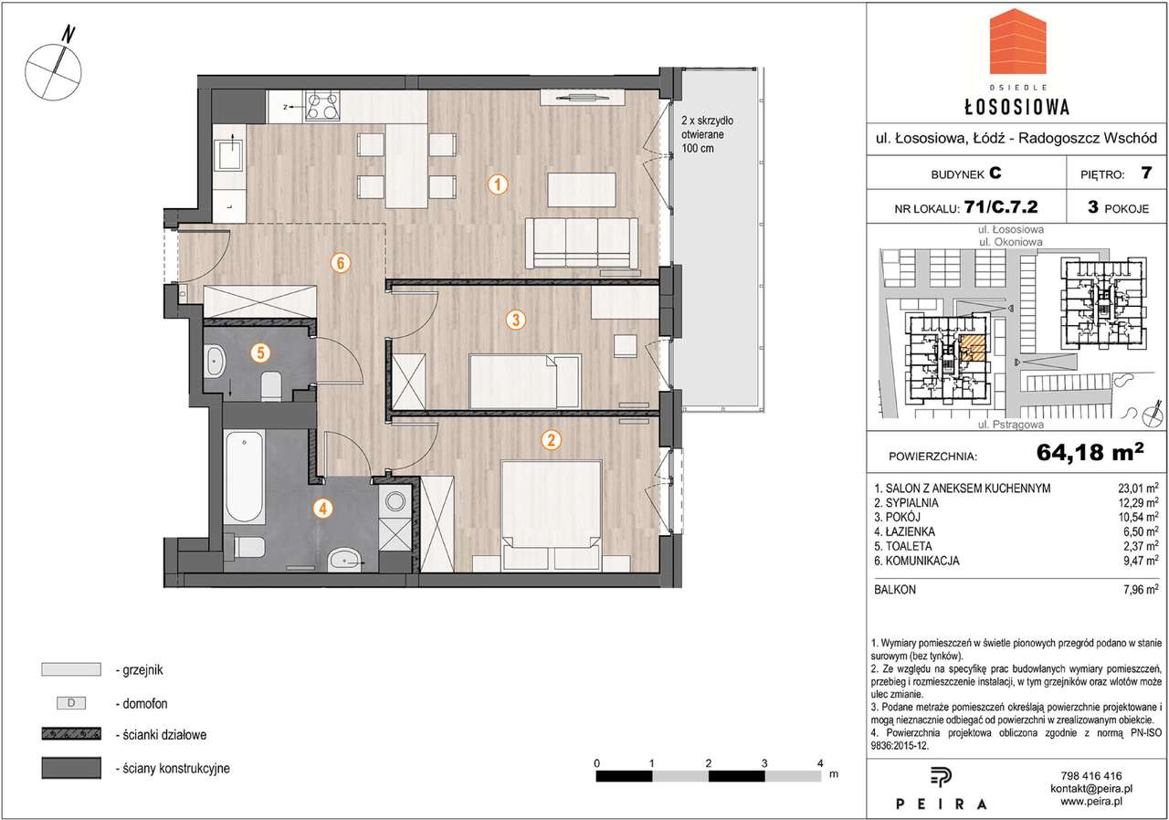 Osiedle Łososiowa | mieszkanie 3-pok. | 71 - Pełny obrazek: 2/7