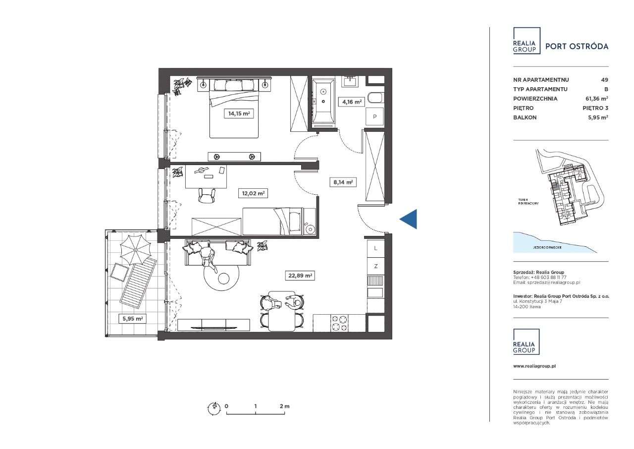 Port Ostróda | mieszkanie 49 - Pełny obrazek: 2/7