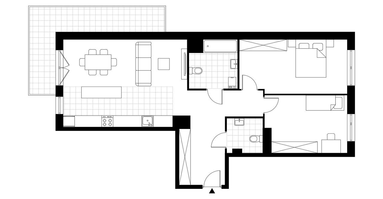 3-pokojowe mieszkanie 76m2 + balkon - Pełny obrazek: 3/8
