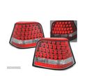 FAROLINS TRASEIROS LED PARA VOLKSWAGEN VW GOLF 4 97-03 RED CRYSTAL VERMELHO CRISTAL - 1