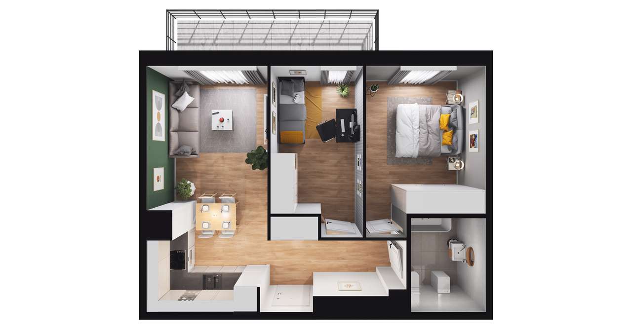 3-pokojowe mieszkanie 52m2 + balkon Bez Prowizji - Pełny obrazek: 2/8