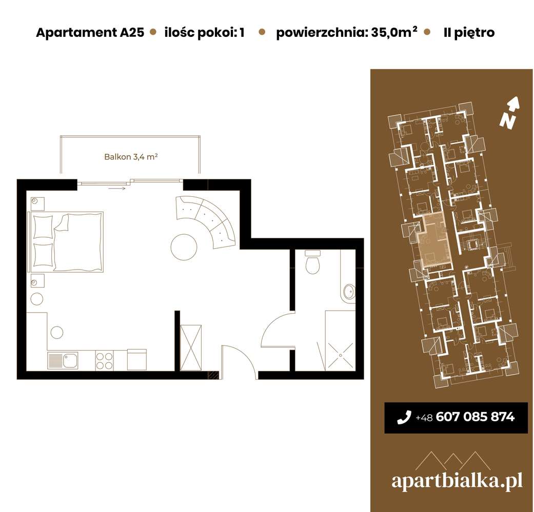 Aparthotel Białka Tatrzańska | 1-pok. | A25 - Pełny obrazek: 3/8