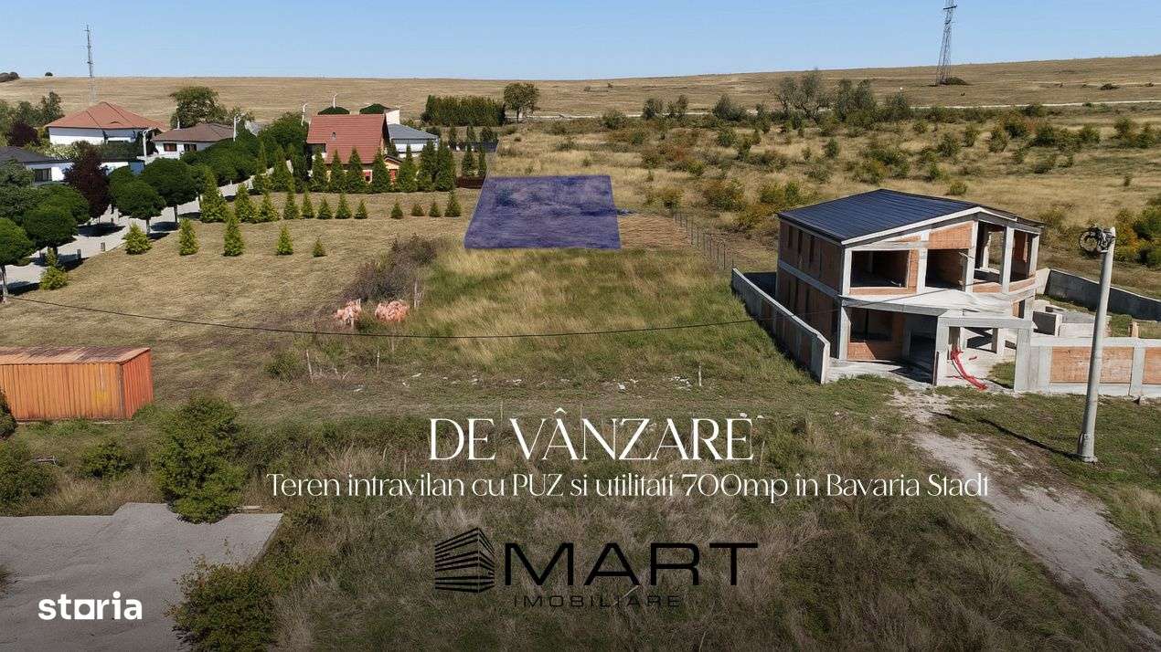 Teren intravilan 700mp cu utilitati si PUZ in Cartier Bavaria - Imagine principală: 1/4