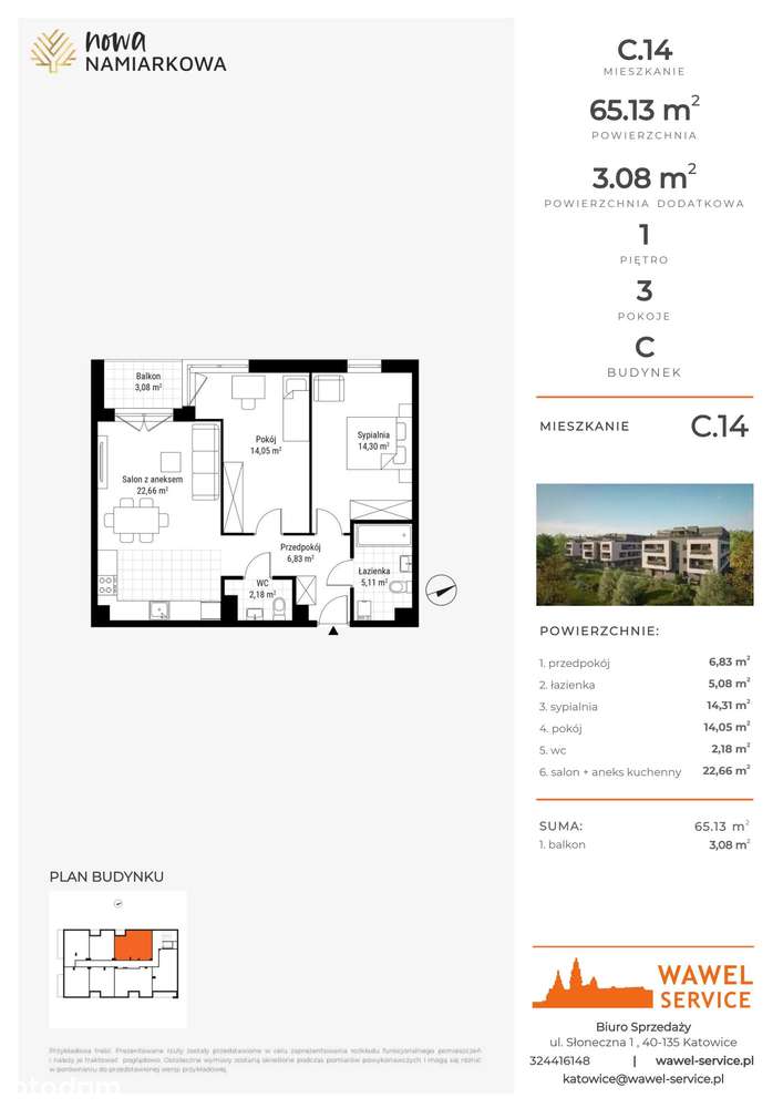 3-pokojowe mieszkanie 65m2 + balkon Bez Prowizji - Pełny obrazek: 2/9