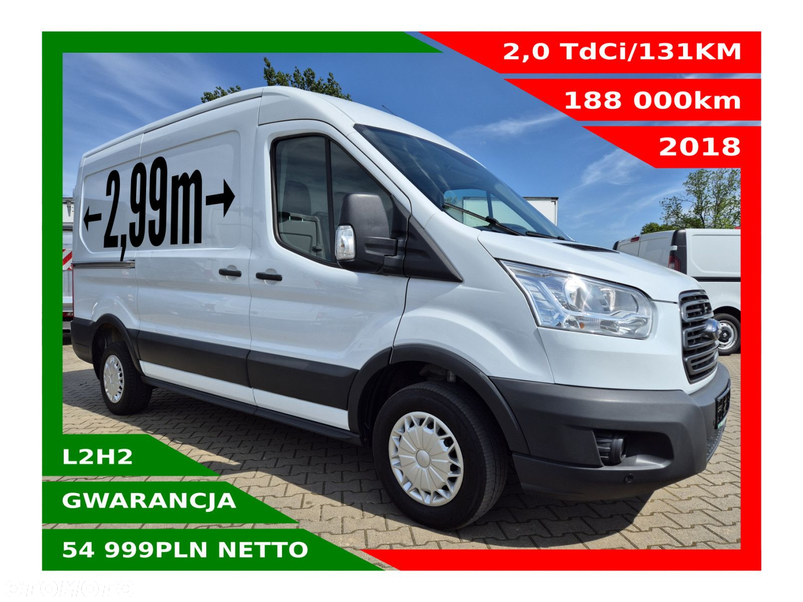 Ford Transit L2H2 *54999zł NETTO* 2,0 TdCi/131KM - 2