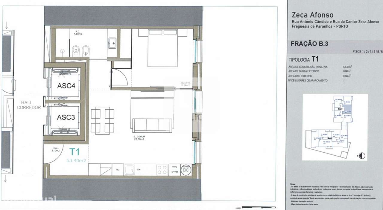 Apartamento T1 com Garagem no Edifício Zeca Afonso em Paranhos-4