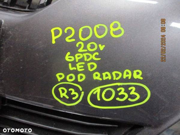 ZDERZAK PEUGEOT 2008 6 PDC LED 20R POD RADAR PRZEDNI PRZÓD - 11