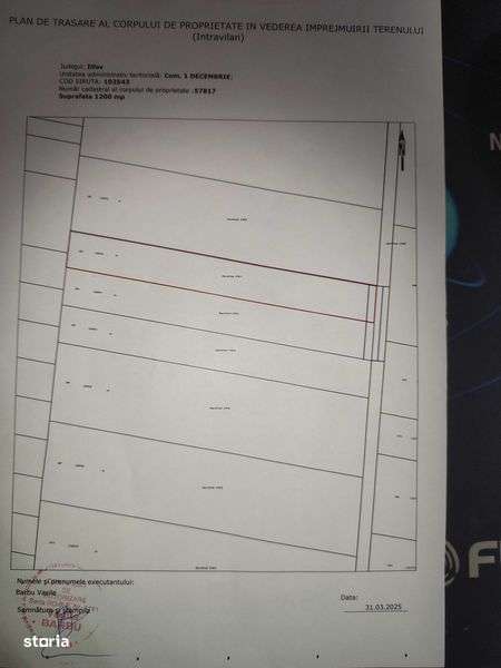 Teren intravilan de vanzare in comuna 1 Decembrie 1200 mp. - Imagine principală: 4/5
