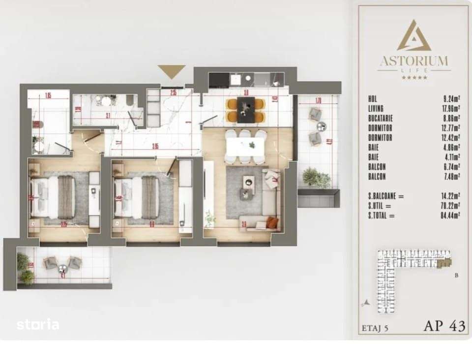 Apartament de prezentare, Bloc finalizat, Mutare imediat, Astorium
