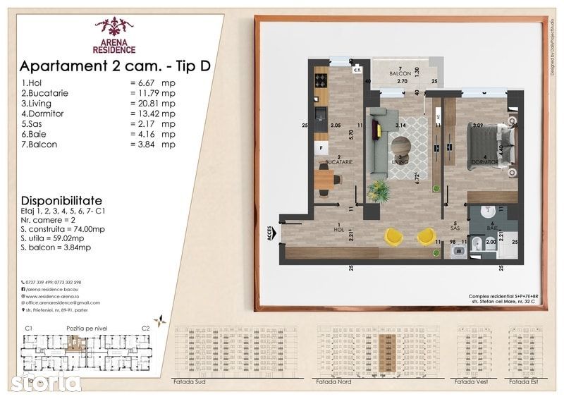 Apartament de inchiriat 2 camere, BLOC NOU finalizat in 2021