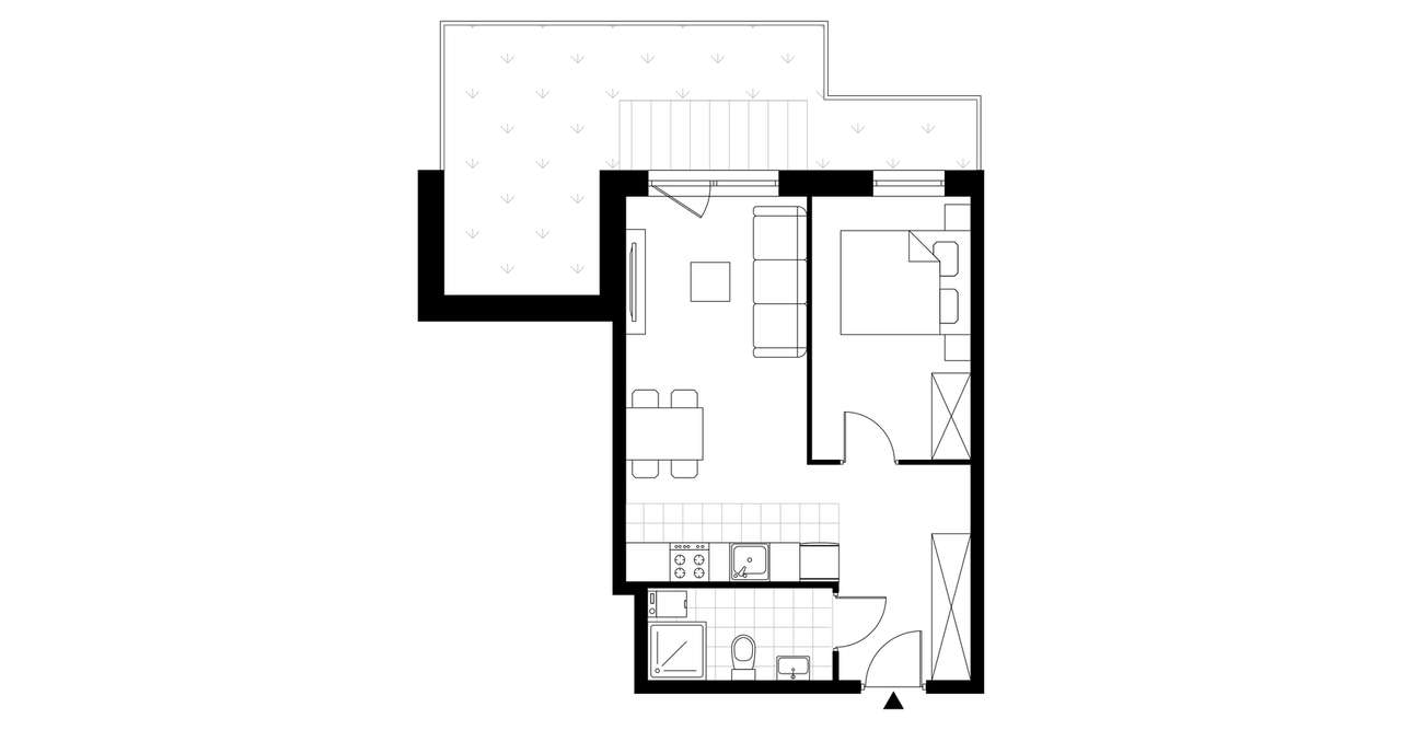 2-pokojowy apartament inwestycyjny 39m2 + ogródek - Pełny obrazek: 3/8