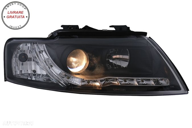 Faruri LED DRL Audi A4 Cabriolet B6 8H7 8HE (2002-2006) Negru- livrare gratuita - 5