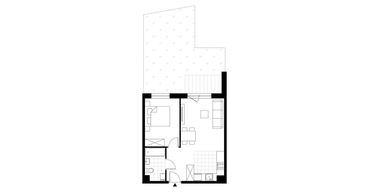 2-pokojowe mieszkanie 41m2 + ogródek Bez Prowizji - Pełny obrazek: 4/9