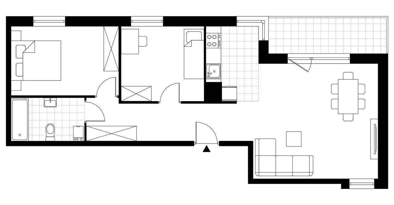 3-pokojowe mieszkanie 65m2 + loggia Bezpośrednio - Pełny obrazek: 4/9