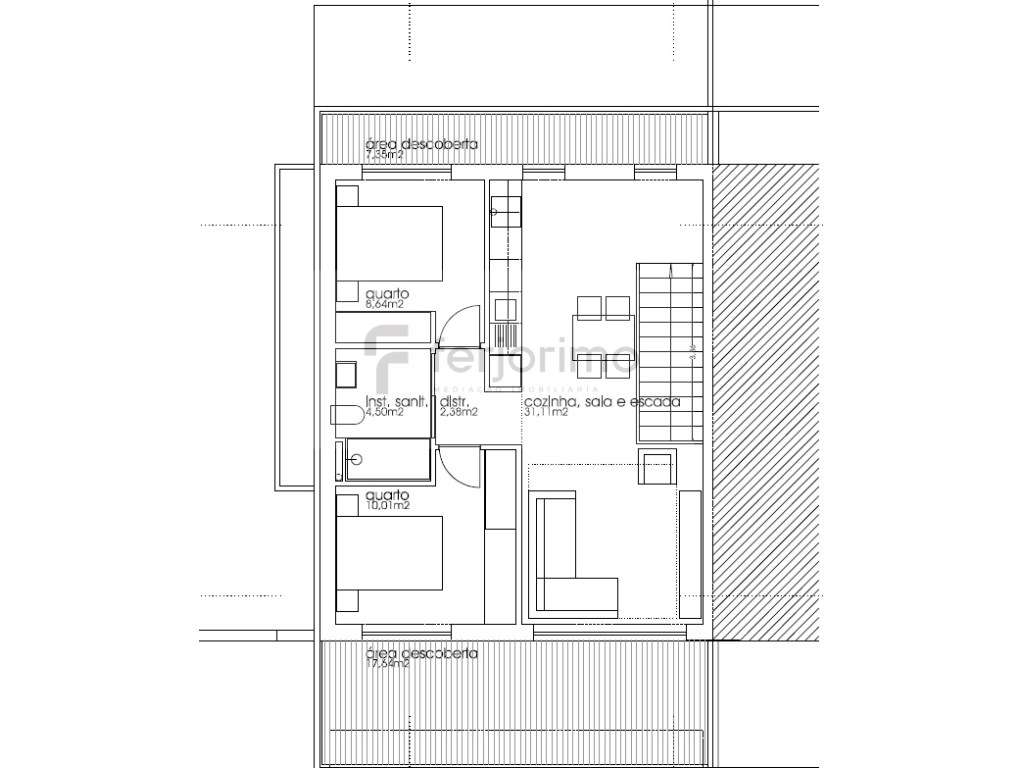 Andar Moradia Tipo T2 com moveis de cozinha, roupeiros forrados e d...-20