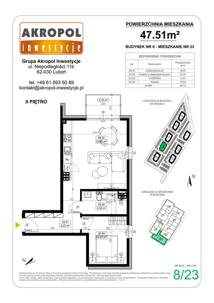 Środa ul. Strzelecka | mieszkanie 2-pok. | 8_M23 - Pełny obrazek: 2/4