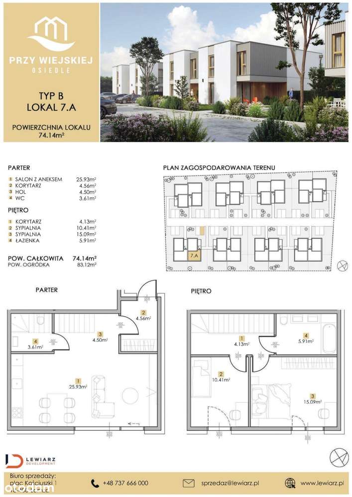 3-pokojowe mieszkanie 74m2 + ogródek Bezpośrednio - Pełny obrazek: 2/7