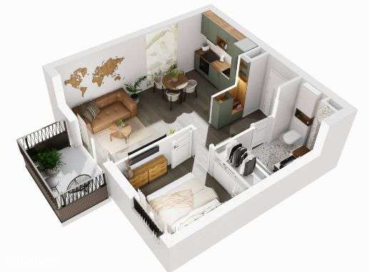 Dwa pokoje, idealne pod najem krótkoterminowy, 23% - Pełny obrazek: 3/8