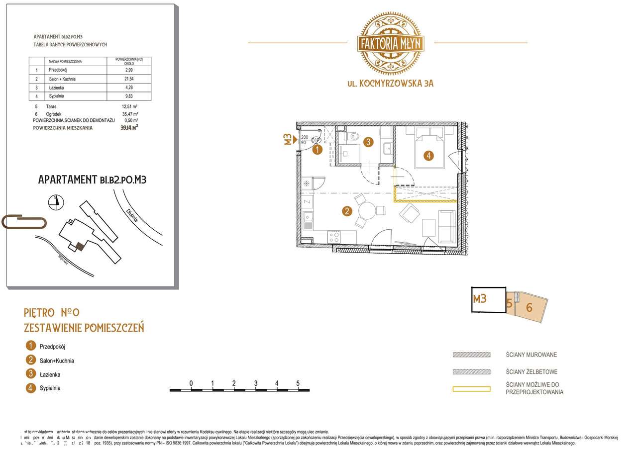 2-pokojowe mieszkanie 39m2 + ogródek Bezpośrednio - Pełny obrazek: 2/7