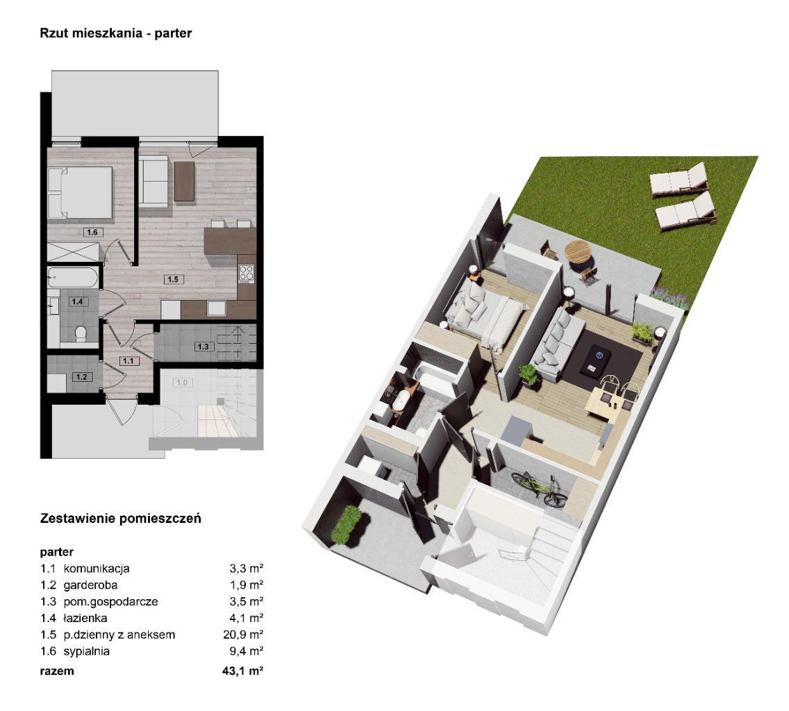 Na sprzedaż mieszkanie pow. 43,1 m2 RZESZÓW