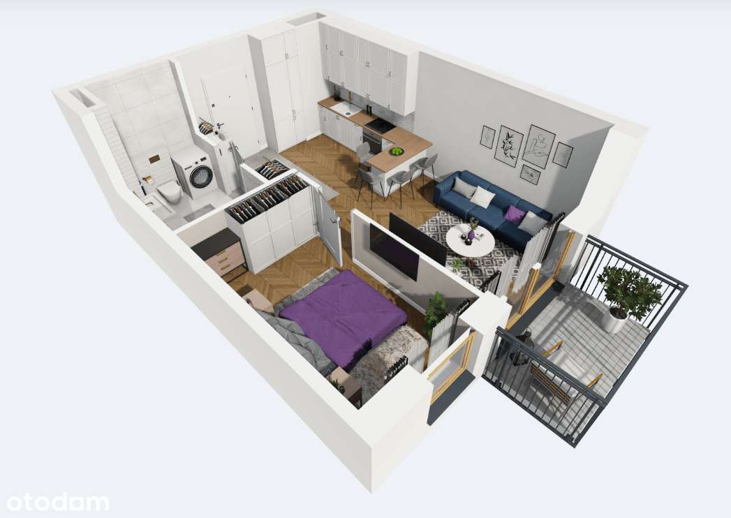 Odbiór już w listopadzie ! Ostatnie piętro !  2 pokoje, bez prowizji !-4