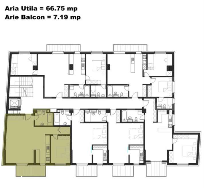 Apartament cu 2 camere, bloc nou, 67 mp, zona Dorobantilor - Imagine principală: 3/5