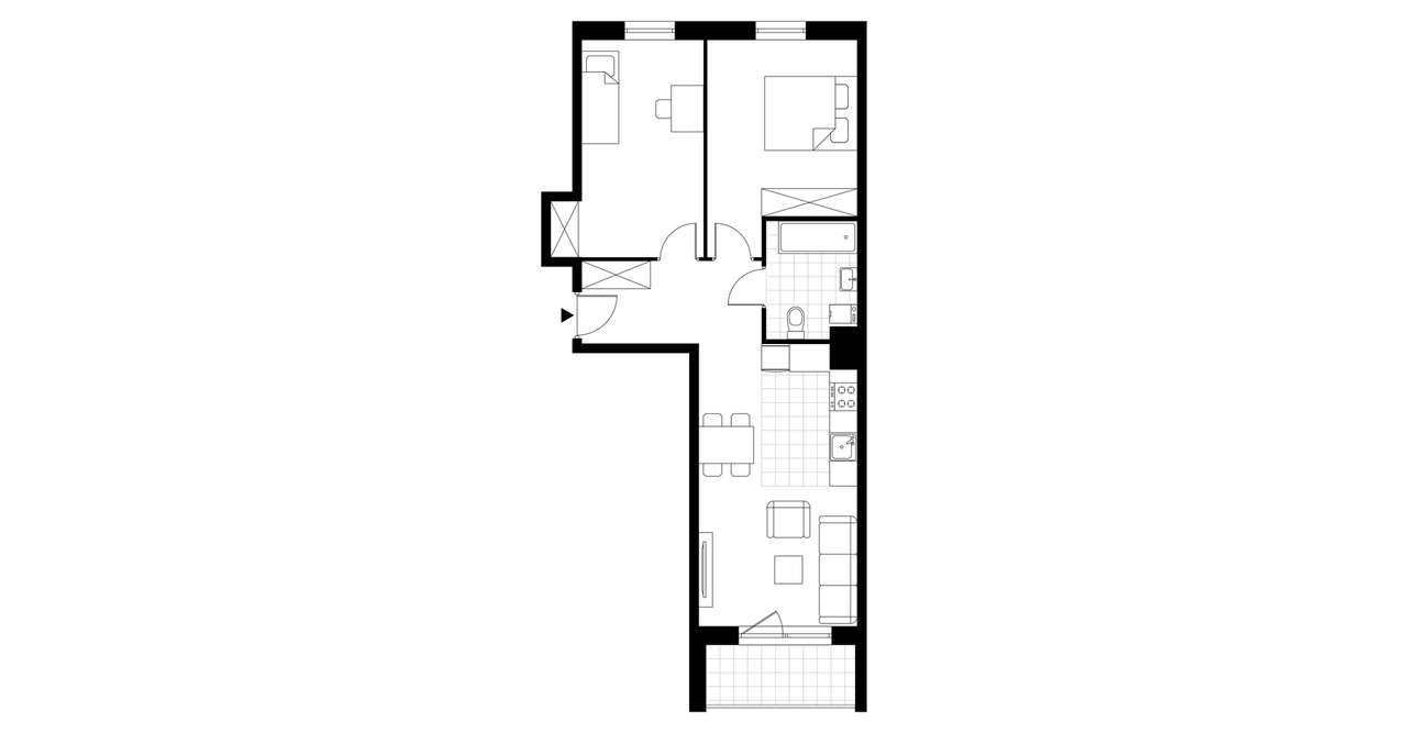 3-pokojowe mieszkanie 57m2 + balkon - Pełny obrazek: 3/8
