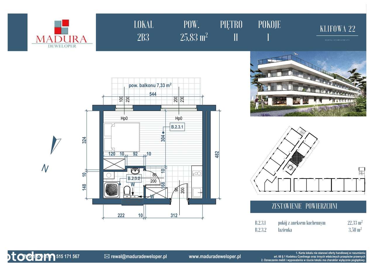 Rewal ul. Klifowa 22 | apartament 1-pok. | B.2.3 - Pełny obrazek: 2/13