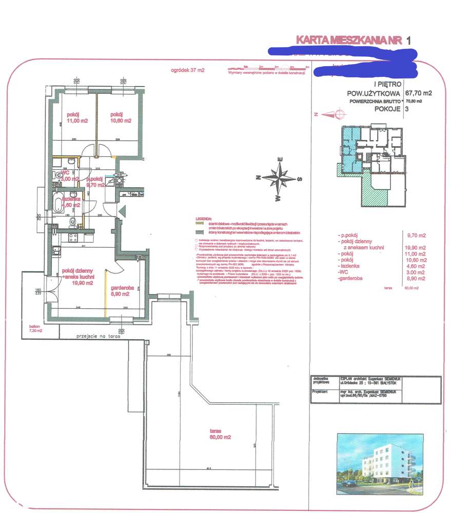 Bezpośrednio – 4-pok m 70,8 m² z tarasem 60 m² | W-wa Białołęka - Pełny obrazek: 3/15