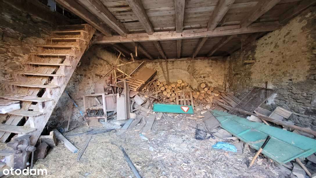 Pół domu + działka + kamienna stodoła + 2garaże w Dziwiszowie-17