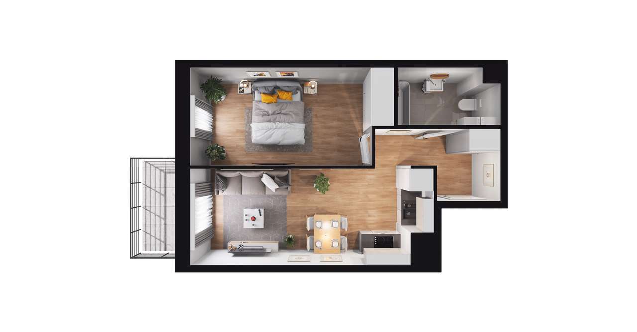 2-pokojowe mieszkanie 40m2 Bez Prowizji - Pełny obrazek: 3/9