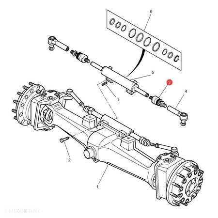 Przegub siłownika kierowniczego Massey Ferguson 3426312M1 Sparex - 4