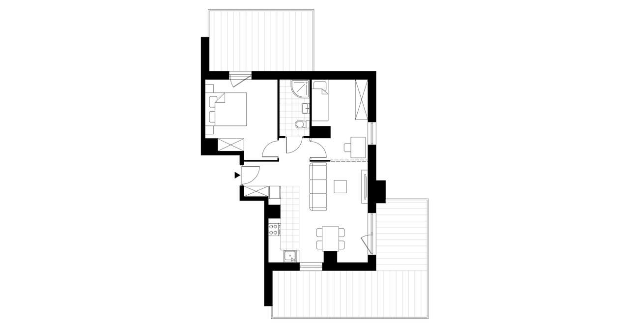 3-pokojowy apartament inwestycyjny 54m2 + 2 tarasy - Pełny obrazek: 3/8