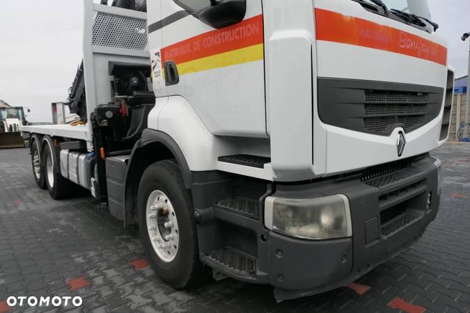 Renault PREMIUM 460  / 6X2 / PLATFORMA - 6,3 M + HDS HIAB 377 - UDŹWIG 10 000KG  / PILOT - 22