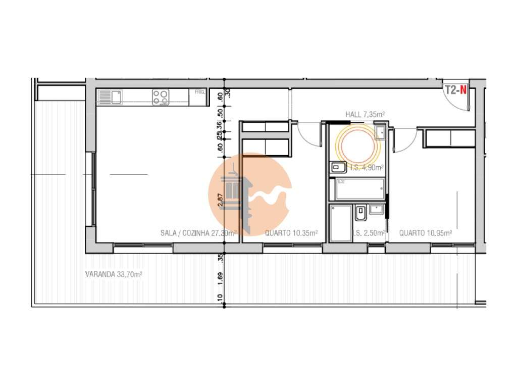 T2 em Projeto no Terceiro andar - Edifício Sudoeste - Grande imagem: 3/7