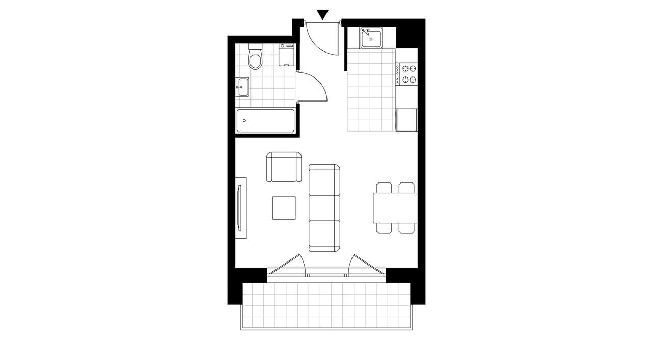 1-pokojowe mieszkanie 29m2 + balkon Bez Prowizji - Pełny obrazek: 3/8