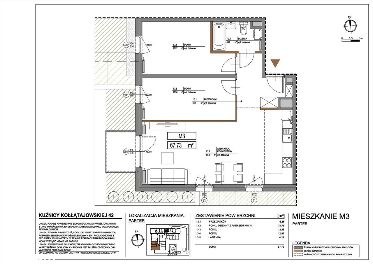 Kuźnicy Kołłątajowskiej 42 | mieszkanie 3-pok.| 3 - Pełny obrazek: 3/8